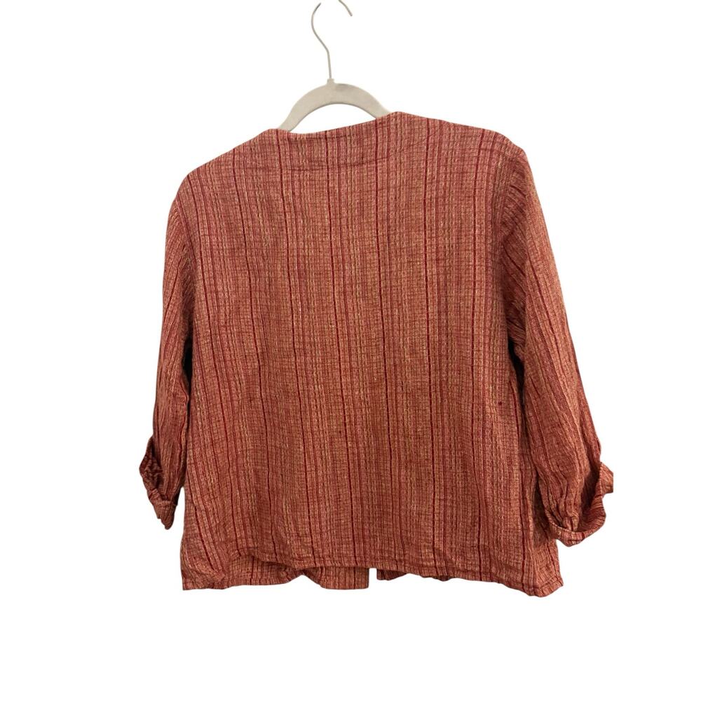 FLAX 100% Linen Short Top Blouse Small Natural Fibers Lagenlook - Picture 4 of 7